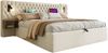 Polsterbett 160×200 cm aus Samt-Stoff mit Stauraum, USB-C-Ladefunktion und Leselicht, beige Bild 5