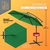 Kingsleeve Sonnenschirm Ø 330cm grün mit UV-Schutz 50+ wasserabweisend Ampelschirm Bild 3