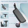 Ergonomischer Gaming-Stuhl Stoff mit Fußstütze für Erwachsene,Bürostuhl hohe Rückenlehne Gaming-Stuhl Rennsport Stoff höhenverstellbar Gaming-Stuhl mit Kopfstütze und Lendenunterstützung für Mädchen,Stoff,Weiß und Blau, Bild 5