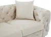 Vente-unique - EDWINA Sofa StoffSamt Beige - B 91 cm x H 76 cm x L 162 cm Bild 4