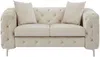 Vente-unique - EDWINA Sofa StoffSamt Beige - B 91 cm x H 76 cm x L 162 cm Bild 2