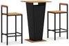 vidaXL 3-tlg. Gartenbar-Set Schwarz Poly Rattan & Massivholz Akazie 3187725 Bild 2