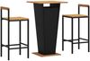 vidaXL 3-tlg. Gartenbar-Set Schwarz Poly Rattan & Massivholz Akazie 3187725 Bild 3