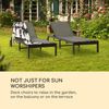 Lucca Lounger Liegestuhl Polyester Aluminium 4-Stufen Dunkelgrau Bild 5