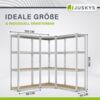 Juskys 3er Metall Regalsystem Easy | 1 Eckregal & 2 Lagerregale | 12 MDF Holz Böden | 960 kg | verzinkt | Stecksystem | Schwerlastregal Steckregal | Silber Bild 2