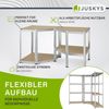 Juskys 3er Metall Regalsystem Easy | 1 Eckregal & 2 Lagerregale | 12 MDF Holz Böden | 960 kg | verzinkt | Stecksystem | Schwerlastregal Steckregal | Silber Bild 5