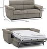 Dmora 2-Sitzer Schlafsofa Contrada, Schlafsofa fürs Wohnzimmer, gepolstert, abnehmbar, 100 % Made in Italy-Qualität, 205x95 h100 cm, Taube Bild 3