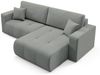 Ecksofa Sofa mit Schlaffunktion AUGUSTO in Stoff Wind Grau Ottomane Rechts Bild 4