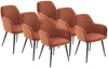 Vente-unique - ELEANA Stuhl SamtStoff Rot - B 59 cm x H 82 cm x L 58 cm Bild 3