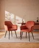 Vente-unique - ELEANA Stuhl SamtStoff Rot - B 59 cm x H 82 cm x L 58 cm Bild 2