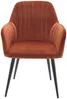 Vente-unique - ELEANA Stuhl SamtStoff Rot - B 59 cm x H 82 cm x L 58 cm Bild 4