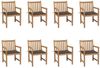 vidaXL Gartenstühle 8 Stk. mit Taupe Kissen Massivholz Teak 3073066 Bild 1