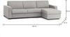 Dmora Schlafsofa mit Halbinsel Allegria, drehbares Sofa zum Öffnen, umkehrbare Aufbewahrungshalbinsel, schmale Armlehnen, 100 % Made in Italy, 260 x 95 x 90 cm, Grau Bild 3