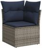 vidaXL Gartensofa-set mit Kissen mit Speicher 9 pcs Grau Poly Rattan 3354164 Bild 5