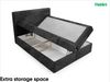 MEBLINI Boxspringbett mit Bettkasten - 160x200 - H4/Schwarz Cordstoff - TALIA - Gepolstert Doppelbett mit Matratze und Topper - Polsterbett mit Stauraum - Bett mit Kopfteil - Stauraumbett Bild 5