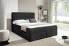 MEBLINI Boxspringbett mit Bettkasten - 160x200 - H4/Schwarz Cordstoff - TALIA - Gepolstert Doppelbett mit Matratze und Topper - Polsterbett mit Stauraum - Bett mit Kopfteil - Stauraumbett Bild 2