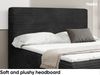 MEBLINI Boxspringbett mit Bettkasten - 160x200 - H4/Schwarz Cordstoff - TALIA - Gepolstert Doppelbett mit Matratze und Topper - Polsterbett mit Stauraum - Bett mit Kopfteil - Stauraumbett Bild 4