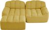 Ecksofa in Gelb, modulares 2-Sitzer-Sofa mit Ottoman, granuliertem Fleece und breiter Sitzfläche,79x210x165 cm Bild 5