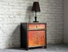 Nachttisch Vintage Orange Schwarz Kommode Kästchen chinesisch Asien Kolonial-Stil Antik-Stil Lowboard orientalisch Fernost shabby-chic Landhaus Bild 2