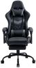 Delman Gaming-Stuhl, Bürostuhl, ergonomischer Chefsessel mit 6-Punkt-Massagefunktion, Fußstütze und Metallfußkreuz, Kunstleder, Grau Bild 5