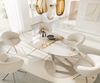 Esstisch Edge Oval 220x120 Keramik Minas Melange Weiß-Beige Zenthara kantig Edelstahl Bild 4