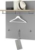 Garderobenpaneel >Melisande< in Grau matt - 85x95x27cm (BxHxT) Bild 3