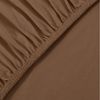 leevitex® Boxspringbett & Wasserbett Spannbettlaken | 100% Baumwolle | Markenqualität | Ökotex | 200x220 cm + 40 Steg - Schokobraun Bild 2