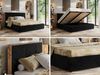 Premium Polsterbett LERIO CLASSIC 140 x 200 cm mit Stauraum, gepolstertem Kopfteil, Gasdruckfedern & Lattenrost - Modernes Design, Inkl. Lattenrost - Schwarz Plüsch Bild 2