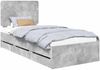 vidaXL Bettrahmen mit Kopfteil Beton Grau 90 x 190 cm Ingenieurs Holz 3412640 Bild 2