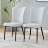 2 hellgrau designte moderne Esszimmerstühle,in mehreren Farben erhältlich 89 cm hoch schwarze Metallbeine geeignet für Büro Restaurant usw,PU,hellgrau, Bild 3