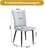 2 hellgrau designte moderne Esszimmerstühle,in mehreren Farben erhältlich 89 cm hoch schwarze Metallbeine geeignet für Büro Restaurant usw,PU,hellgrau, Bild 4