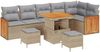 vidaXL Gartensofa-set mit Kissen 9 pcs Beige und Hellgrau 3363192 Bild 2