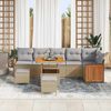 vidaXL Gartensofa-set mit Kissen 9 pcs Beige und Hellgrau 3363192 Bild 3