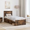 vidaXL Bettrahmen Geräucherte Eiche 75 x 190 cm Massives Kiefernholz 3410667 Bild 3