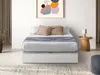 Vente-unique - HESTIA Lattenrost und Bettrahmen Holz, Platte Weiß - B 140 cm x H 34 cm x L 190 cm Bild 2