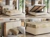 Premium Polsterbett LERIO CLASSIC 140 x 200 cm mit Stauraum, gepolstertem Kopfteil, Gasdruckfedern & Lattenrost - Modernes Design, Inkl. Lattenrost Multipocket Matratze - Creme Strukture - ELORI LUX Bild 2