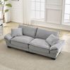 Doppelsitzer Sofa mit Samtbezug, Polsterkissen & Holzrahmen, 224x81x81 cm, Hellgrau Bild 4