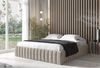 MEBLINI Polsterbett 200x200 mit Lattenrost ohne Matratze – BOURNE – Beige Samt – Doppelbett mit Bettkasten - Stauraumbett - Bett mit Stauraum Bild 1