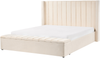 Bett mit Stauraumbank NOYERS Samtstoff Cremeweiß 180 x 200 cm Bild 4