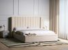 Bett mit Stauraumbank NOYERS Samtstoff Cremeweiß 180 x 200 cm Bild 3