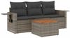 vidaXL 4-tlg. Garten-Sofagarnitur mit Kissen Grau Poly Rattan 3224436 Bild 2