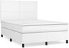 vidaXL Boxspringbett mit Matratze Weiß 140x190 cm Kunstleder 3142720 Bild 2