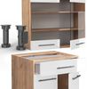 Singleküche Fame-Line Weiß Hochglanz/Goldkraft Eiche 140 cm ohne Arbeitsplatte Vicco Bild 5
