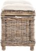 Krines Home Sitzhocker Fußhocker Stabiler Sitz-Hocker/Schemel aus echtem Rattan mit Kissen Bild 2