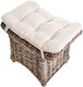 Krines Home Sitzhocker Fußhocker Stabiler Sitz-Hocker/Schemel aus echtem Rattan mit Kissen Bild 3