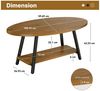HawthyHome Couchtisch ovaler 2-stöckiger Beistelltisch mit Stauraum, 101x60 cm (1-St), Moderner Massivholztisch, ideal für Wohnzimmer und Schlafzimmer Bild 2