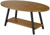 HawthyHome Couchtisch ovaler 2-stöckiger Beistelltisch mit Stauraum, 101x60 cm (1-St), Moderner Massivholztisch, ideal für Wohnzimmer und Schlafzimmer Bild 1
