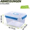Vorratsdose für Lebensmittel ( 1500 ml ) - Blau - Frischhaltedosen Lunchbox, BPA-Frei luftdicht, Aufbewahrungsbox Meal Prep Box, Schale Bild 3