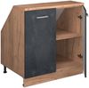 Küchenschrank für Dachschrägen R-Line Schwarz Beton 80 cm mit 2 Türen, Schrankkorpus 60 cm Tiefe Vicco Bild 3