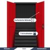 Werkzeugschrank mit Schubladen TOM - inkl. Lochwand | Metallschrank mit Werkzeugwand Werkstattschrank Perforierte Rückwand, 185x92x50cm Anthrazit-Rot Bild 4
